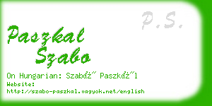 paszkal szabo business card